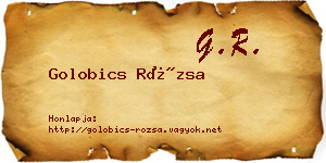 Golobics Rózsa névjegykártya